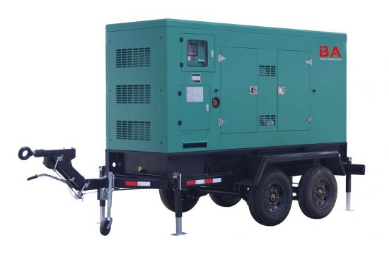 120kw to 520kw power generator sets with 4 wheels trailer